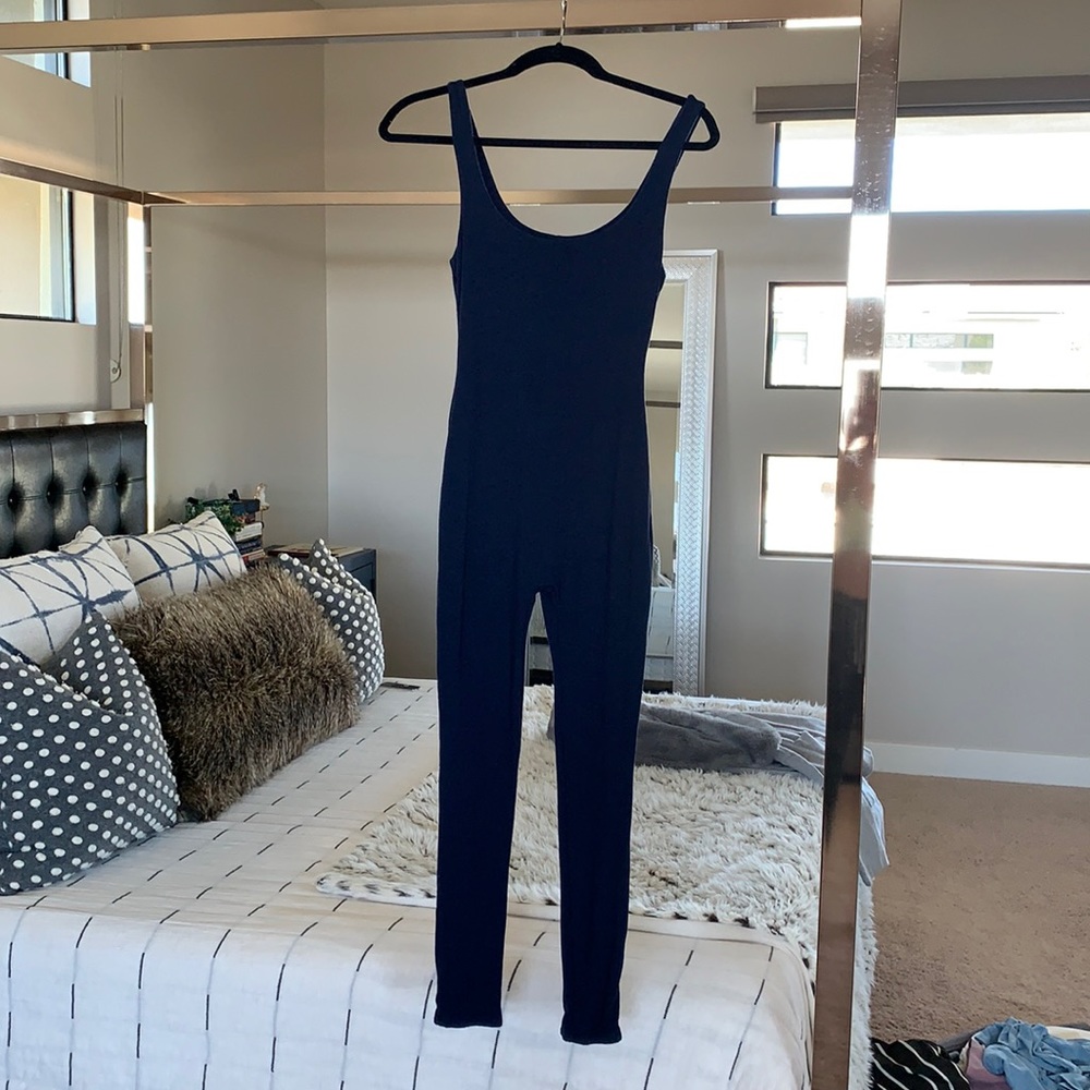 Navy one piece naked wardrobe jumpsuit